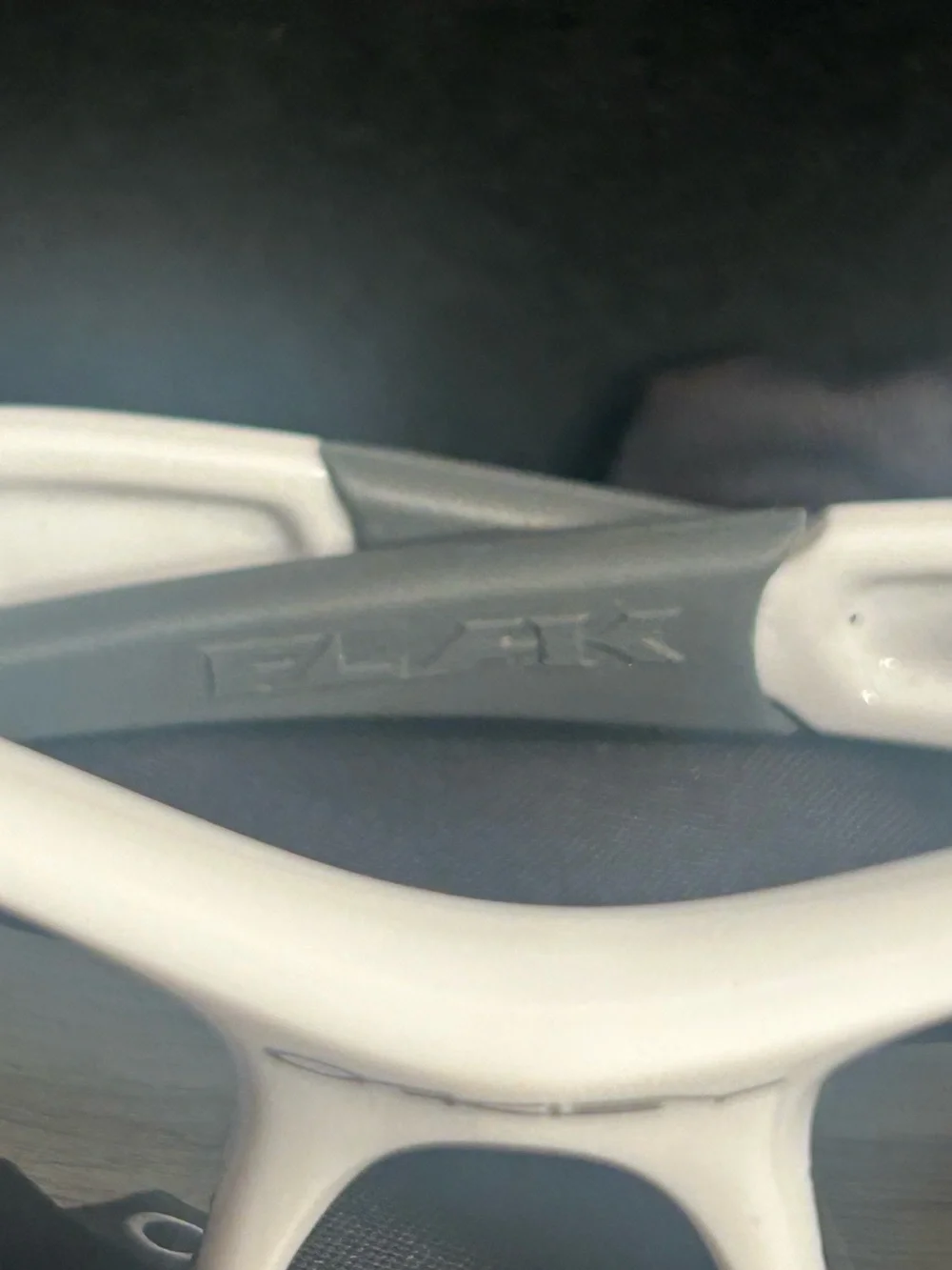 Oakley White/Grey Flak Mirror Polarized Sunglasses.